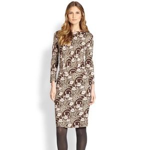 Tory Burch Dagny Runway Silk Dress Rose Vine XS